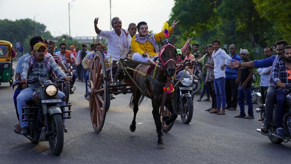 Serunya Lomba Balap Kereta Kuda Tradisional di India