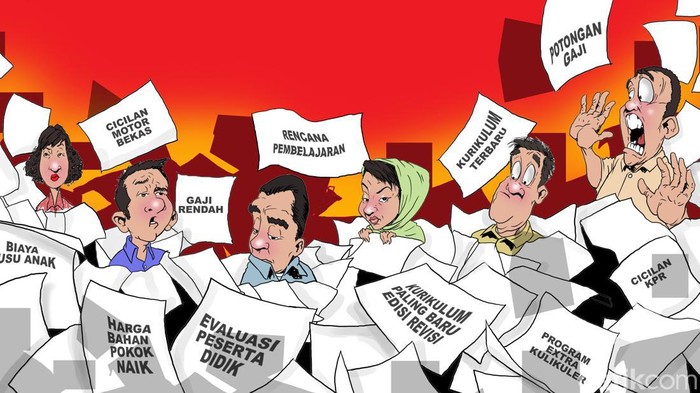 Ilustrasi detikX Nasib Guru Honorer