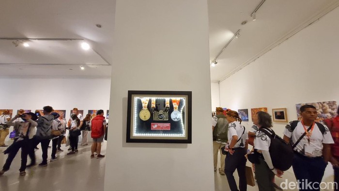 Suasana pameran foto internasional bertajuk My Homeland di Galeri R.J. Katamsi Kampus ISI Jogja, Sewon, Bantul, Selasa (23/7/2024).