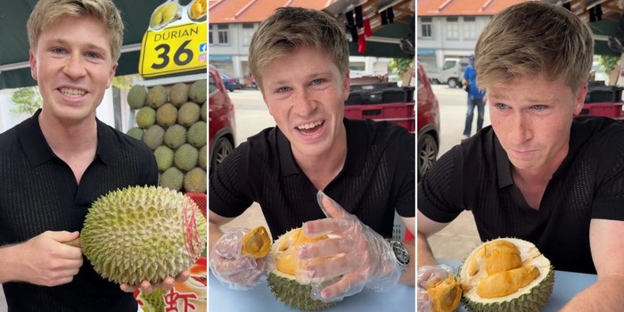 Presenter TV Ini Coba Makan Durian Pertama Kali, Begini Reaksinya!