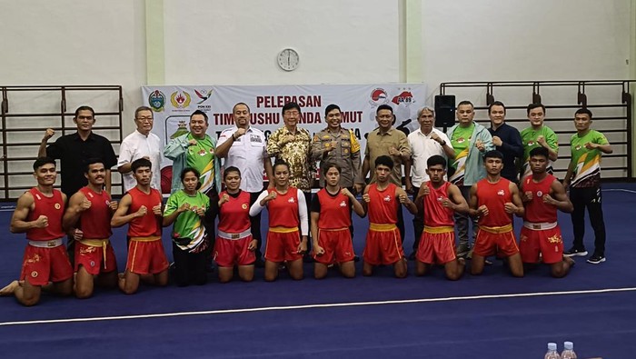 Atlet wushu yang akan mengikuti TC di  Guangzhou, China (Foto: Dok. Pengprov WI Sumut)