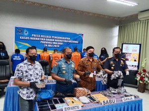 BNNP Maluku Gagalkan 3 Kasus Penyelundupan Narkoba, 8 Pelaku Ditangkap