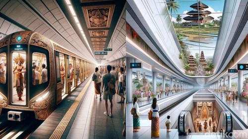 Ilustrasi Bali Urban Rail yang mencakup transportasi berbasis kereta mass rapid transit (MRT). (Foto: Istimewa)
