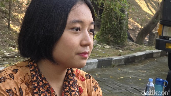 Josepha Angela Ivana Wirahmawan, pemudi asal Dayak mengikuti seleksi taruna dan taruni Akademi Kepolisian (catar Akpol) 2024 (Audrey/detikcom)