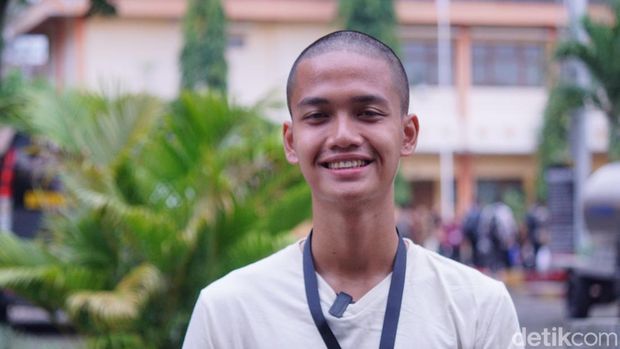 Nathanael, pemuda asal Dayak mengikuti seleksi taruna dan taruni Akademi Kepolisian (catar Akpol) 2024 (Audrey/detikcom)