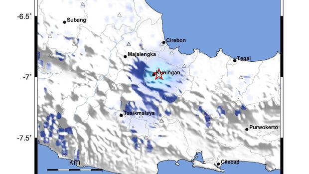 Gempa 4,1M Guncang Kabupaten Kuningan, Jawa Barat/Dok: BMKG