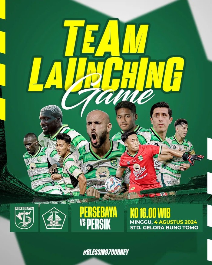 Launching team Game Persebaya melawan Persik Kediri