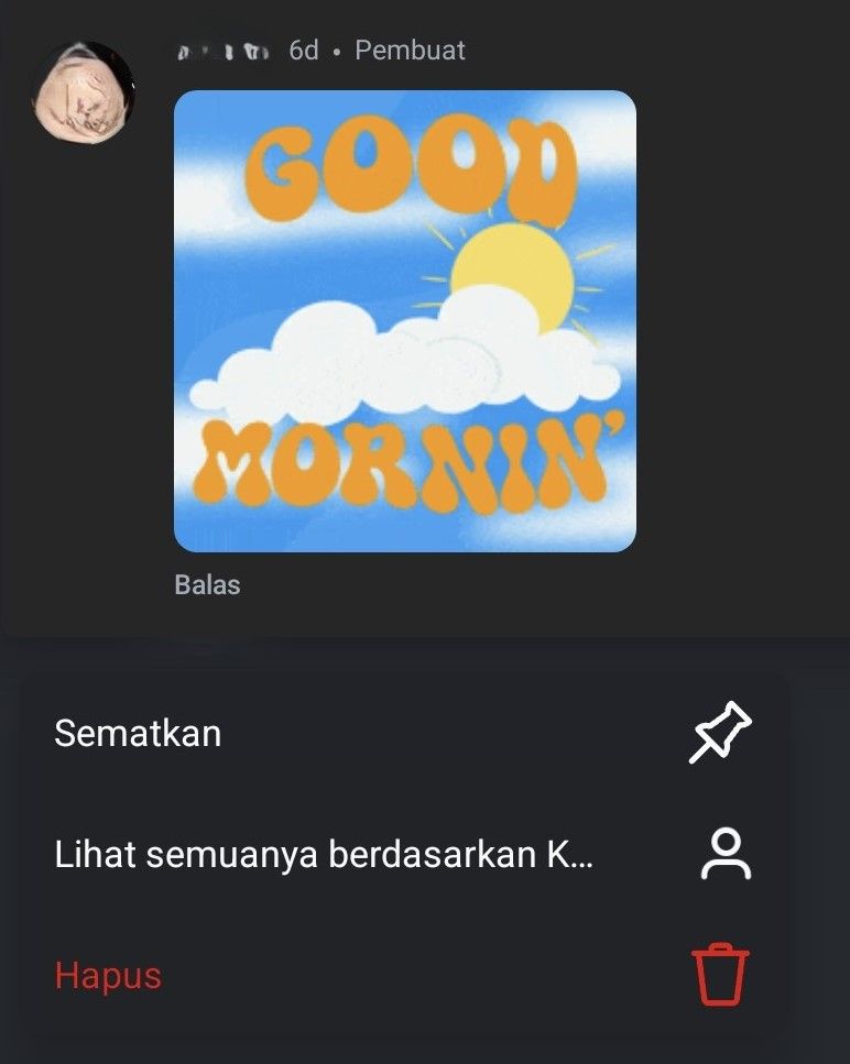 Tangkapan layar aplikasi Instagram di ponsel hapus komentar GIF.