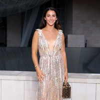 Atlet gymnastic Aly Raisman berkilau dengan nude dress berhias sequin. Foto: Getty Images/Pascal Le Segretain