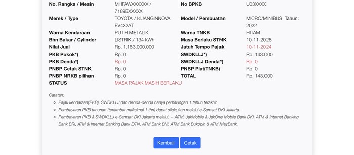 Pajak Innova listrik