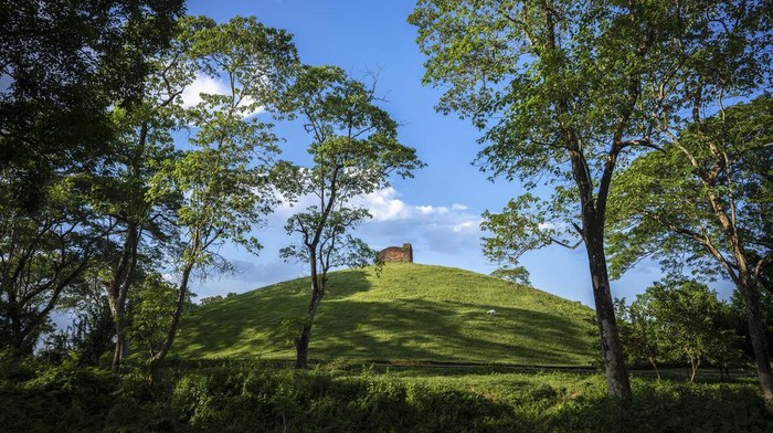 A view of the Moidams burial mounds in Charaideo, in upper Assam, India, Sept 27, 2022. The Charaideo Moidam royal burial complex and shrines, built by northeast India's Ahom dynasty, has been inscribed as a new World Heritage Site, the United Nations' cultural agency said on Friday, July 26, 2024. (AP Photo/Anupam Nath)