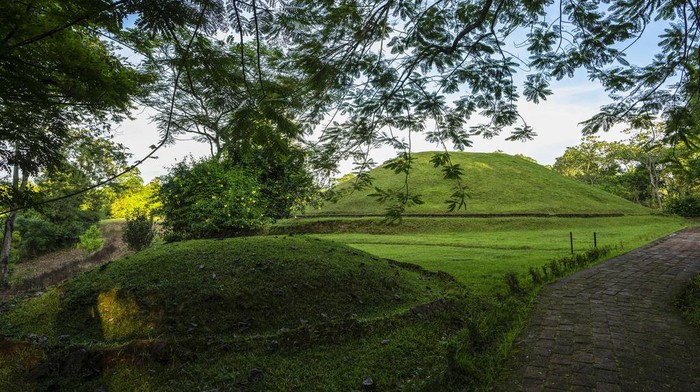A view of the Moidams burial mounds in Charaideo, in upper Assam, India, Sept 27, 2022. The Charaideo Moidam royal burial complex and shrines, built by northeast India's Ahom dynasty, has been inscribed as a new World Heritage Site, the United Nations' cultural agency said on Friday, July 26, 2024. (AP Photo/Anupam Nath)