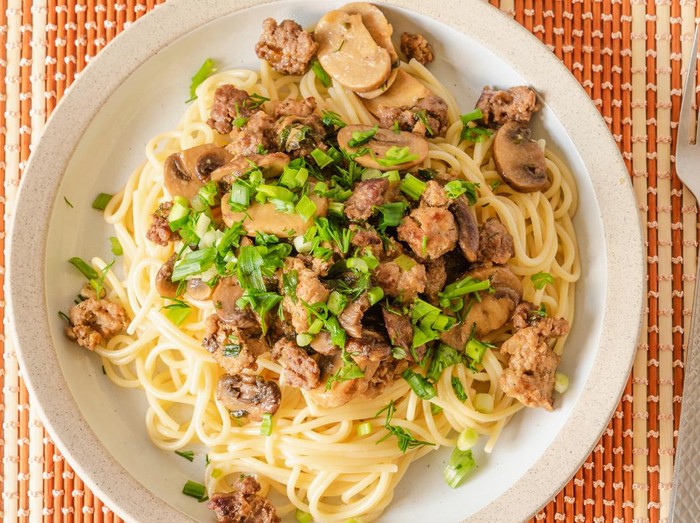 Resep Spaghetti Daging Cincang dan Jamur