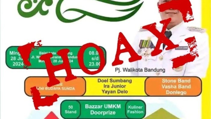 Selebaran event palsu mengatasnamakan Pemkot Bandung