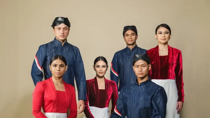 Seragam defile Tim Indonesia untuk Opening Ceremony Olimpiade Paris 2024.