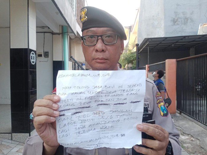 Surat wasiat yang menyertai bayi dibuang di Keputih Surabaya