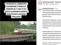 Viral Sejoli di Bandung Nyaris Ketabrak Kereta, Keasyikan Pacaran di Rel