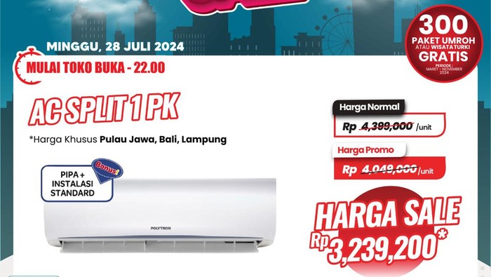Yuk Merapat, AC Diskon Besar di Transmart Full Day Sale