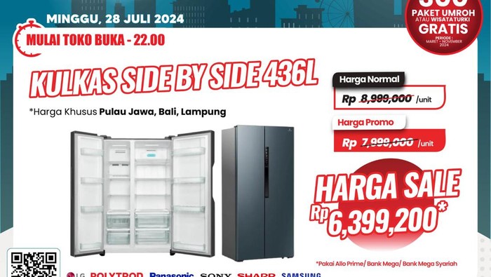 Banjir Promo Transmart, Kulkas 2 Pintu Diskon Rp 2,6 Juta!