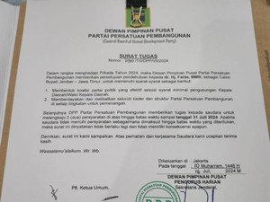 Beredar Surat Tugas PPP Usung Faida di Pilbup Jember, Batal ke Fawait?