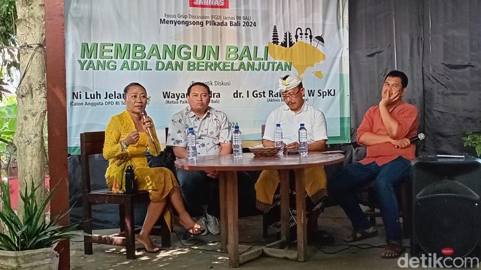 Niluh Djelantik saat diskusi Jarnas 98 Menyongsong Pilkada 2024 di Denpasar, Sabtu (27/7/2024). (Aryo Mahendro/detikBali).
