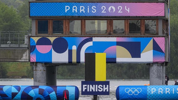 PARIS, FRANCE - JULY 27: general view of the Vaires-Sur-Marne Nautical Stadium competing in the Mens Single Sculls Heats during Day 1 of Rowing - Olympic Games Paris 2024 at Vaires-Sur-Marne Nautical Stadium on July 27, 2024 in Paris, France. (Photo by Andre Weening/BSR Agency/Getty Images)