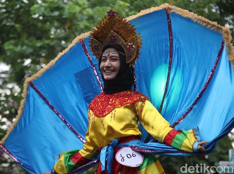 Aura Shevalina tampil dalam audisi Emeron Hijab Hunt 2024 Jabodetabek yang digelar di Bekasi, Sabtu (27/7/2024).