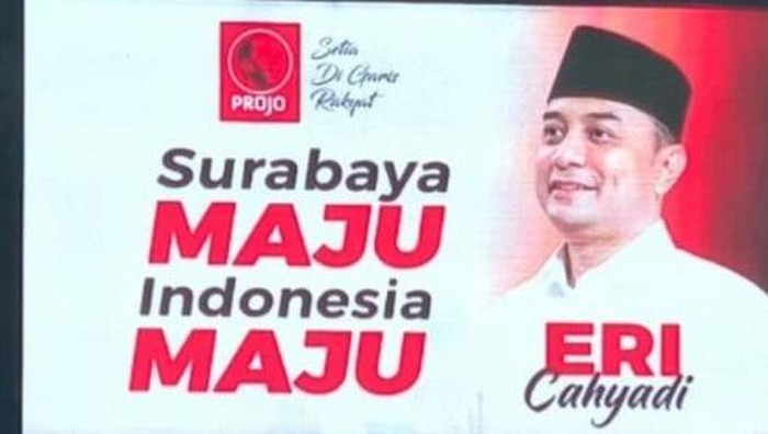 Gambar Eri Cahyadi disertai logo relawan Projo (Pro Jokowi).