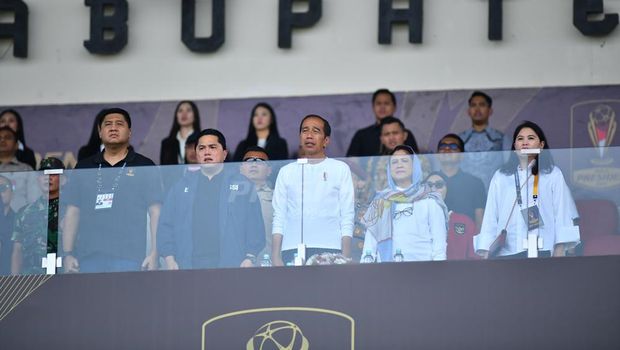 Presiden Joko Widodo saat menghadiri opening ceremony Piala Presiden 2024