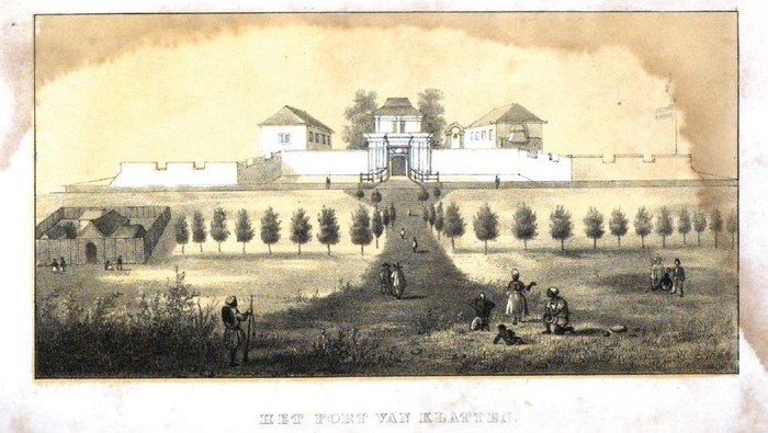 Tangkapan layar lukisan Benteng Loji di buku Van Doren Tahun 1847.