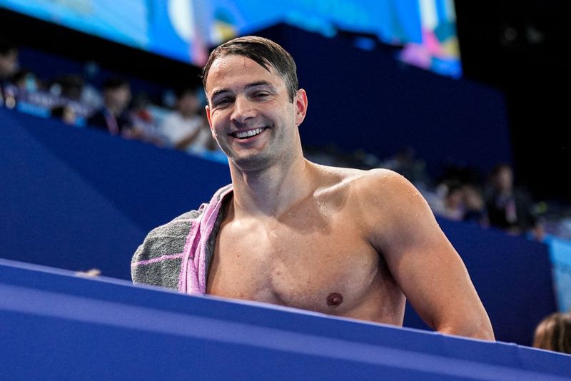 NANTERRE, FRANCE - JULY 27: Arno Kamminga of the Netherlands competing in the Men's 100m Breaststroke during Day 1 of Swimming - Olympic Games Paris 2024 at Paris La Defense Arena on July 27, 2024 in Nanterre, France. (Photo by Rene Nijhuis/BSR Agency/Getty Images)