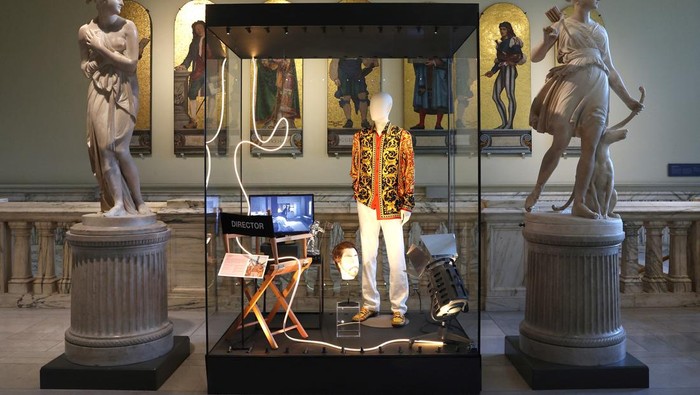 Items used in the ‘Speak Now’ World Tour and on the album cover photograph and loaned by Taylor Swift, which forms part of the Taylor Swift Songbook Trail exhibition celebrating the work of the music artist, are displayed at the V&A Museum in London, Britain, July 24, 2024. REUTERS/Toby Melville