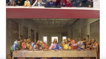 Sepertinya, upacara pembukaan ini mengejek Perjamuan Terakhir. Olimpiade dimulai dengan mengejek umar Kristen, tulis netizen ini. Foto: Twitter