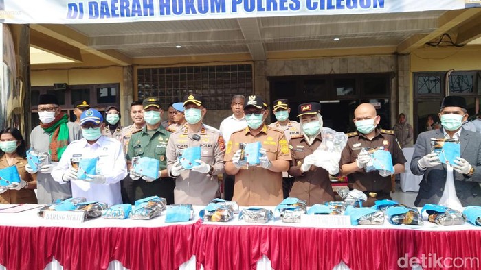 Pemusnahan 30 kg sabu di Cilegon. (M Iqbal/detikcom)
