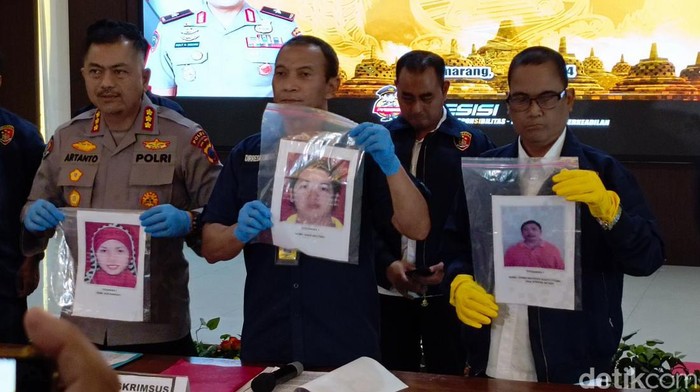 Polda Jateng menunjukkan mafia tanah asal Semarang yang merebut tanah 11 orang di Salatiga.