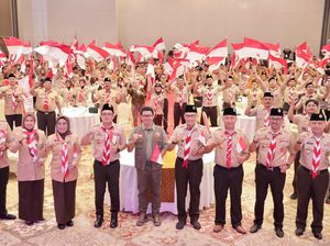 Peran Kwarda Pramuka Jatim Tanggulangi Bencana Diganjar Pin Emas BNPB
