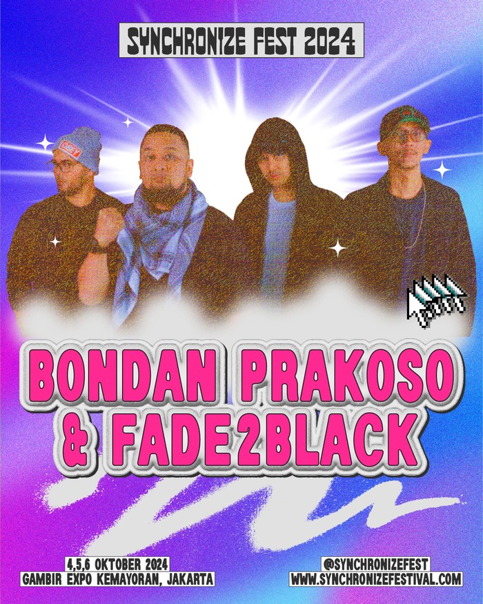 Bondan Prakoso & Fade2Black Bondan Prakoso & Fade2Black bakal main di Synchronize Fest 2024.