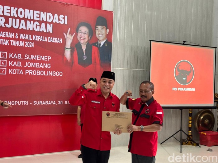Eri-Armuji menerima rekomendasi maju Pilwali Surabaya 2024 dari PDIP