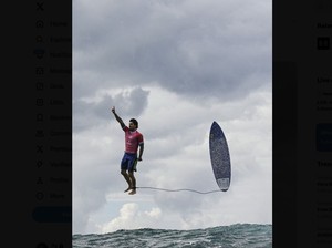 Kisah di Balik Foto Viral Peselancar Anti Gravitasi di Olimpiade Paris