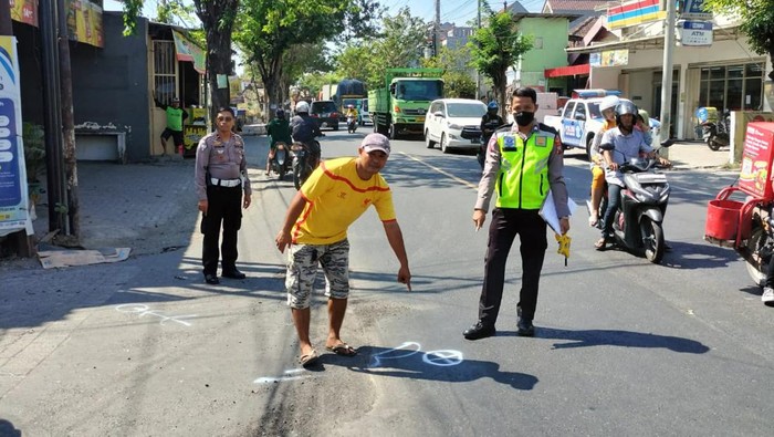 Lokasi kejadian balita tewas terlindas truk di Gresik