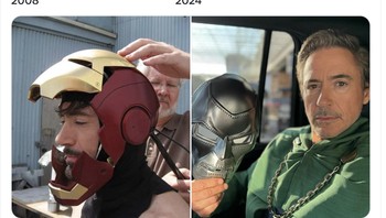 Robert Downey Jr dulu memerankan Iron Man tahun 2008, kini kembali sebagai Dr Doom. Foto: Twitter