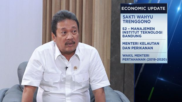 Menteri Kelautan dan Perikanan (MenKP) Sakti Wahyu Trenggono dalam program Economic Update 2024. (CNBC Indonesia TV)