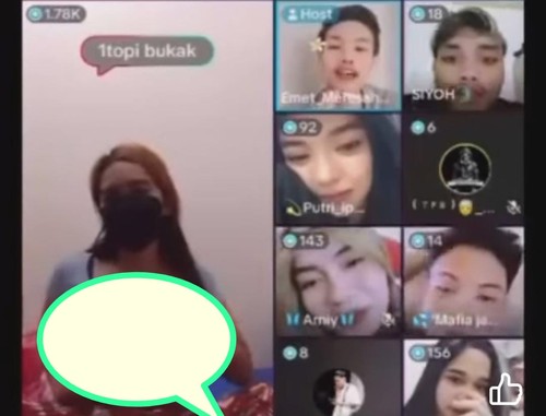 Tangkapan layar room live TikTok Fulgar di Lombok Timur. (Istimewa)