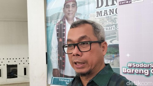 Dirjen Informasi dan Komunikasi Publik  Kemenkominfo Usman Kansong di Labuan Bajo, Selasa (30/7/2024). (Ambrosius Ardin)