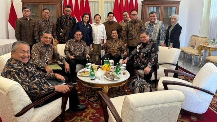 Deretan menteri yang mengikuti rapat bersama Presiden Jokowi, Rabu (31/7/2024).