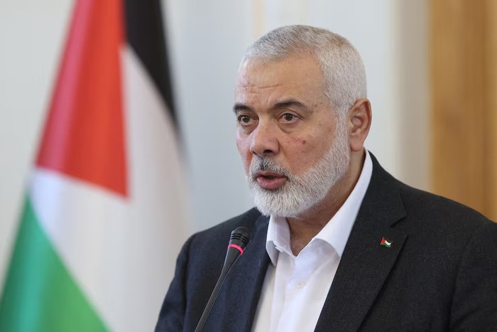 Palestinian group Hamas top leader, Ismail Haniyeh speaks during a press conference in Tehran, Iran, March 26, 2024. Majid Asgaripour/WANA (West Asia News Agency) via REUTERS/File Photo Purchase Licensing Rights