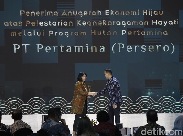 PT Pertamina (Persero) mendapatkan penghargaan dari detikcom dalam Anugerah Ekonomi Hijau atas Pelestarian Keanekaragaman Hayati melalui Program Hutan Pertamina.