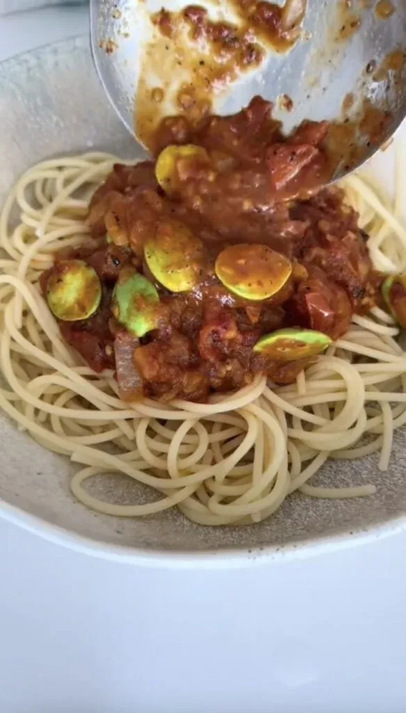 kreasi spaghetti campur petai