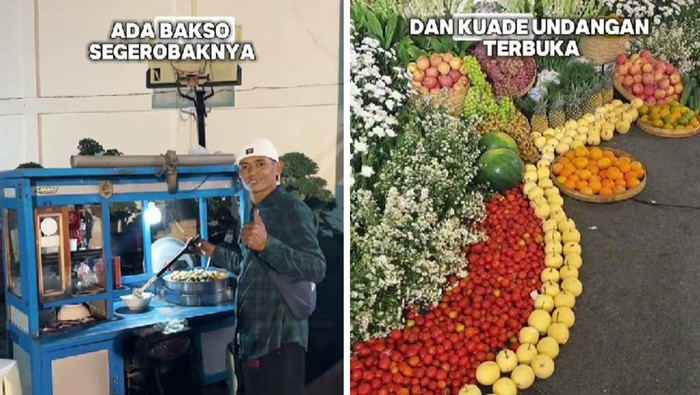 Acara pernikahan ada beragam kuliner khas Jawa Timur, aneka buah dan sayur, yang paling bikin takjub ada 13 orang yang mendapatkan hadiah umrah gratis.