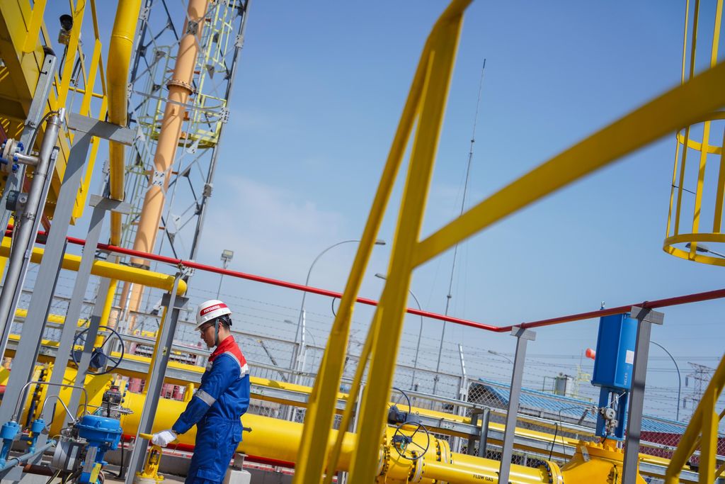 Fasilitas Penerima Gas atau On Shore Receiving Facilites (ORF) Pipa Transmisi Gas Cirebon-Semarang (Cisem) Tahap 1 di Tambak Rejo, Semarang, Jawa Tengah, yang dioperasikan PT Pertamina Gas (Pertagas). (Dok. Pertagas)